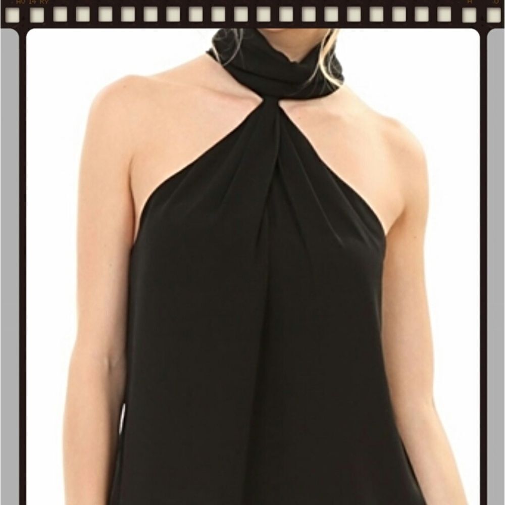 Here & Fabulous! Black Mock Halter Top